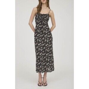 Navy Floral Large Slipdress Gathered Bust Lace Trim Large Bust Milkmaid Cottage